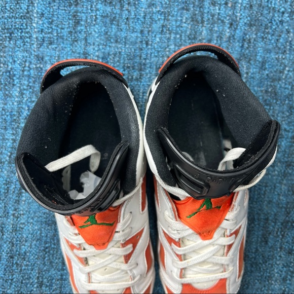 Nike Jordan 6 Retro GS Gatorade Like Mike Sneakers in Summit White Team Orange - Picture 5 of 10